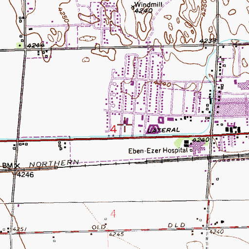 Topographic Map of East Morgan County Hospital, CO