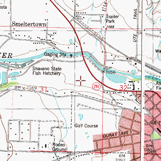 Topographic Map of Heart of the Rockies Regional Medical Center, CO