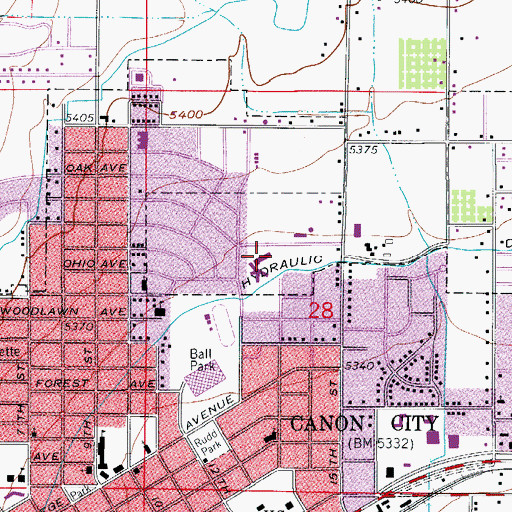 Topographic Map of Saint Thomas More Hospital, CO