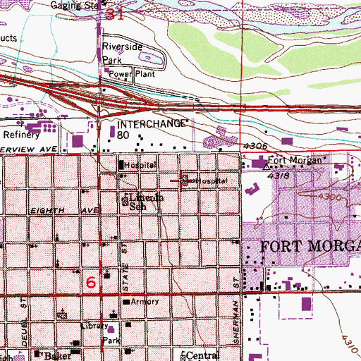 Topographic Map of Colorado Plains Medical Center, CO