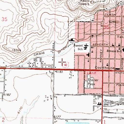 Topographic Map of The Memorial Hospital Rehabilitation Center, CO