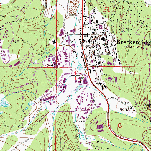 Topographic Map of Saint Anthony Breckenridge Community Clinic Emergency Center, CO