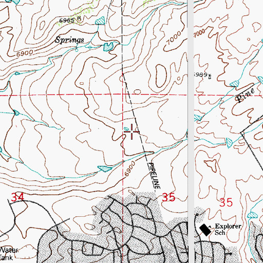 Topographic Map of Memorial Hospital North, CO