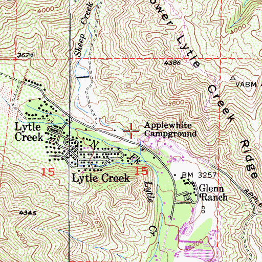 Topographic Map of Applewhite Campground, CA