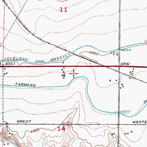 Topographic Map of Northern Colorado Rehabilitation Hospital, CO