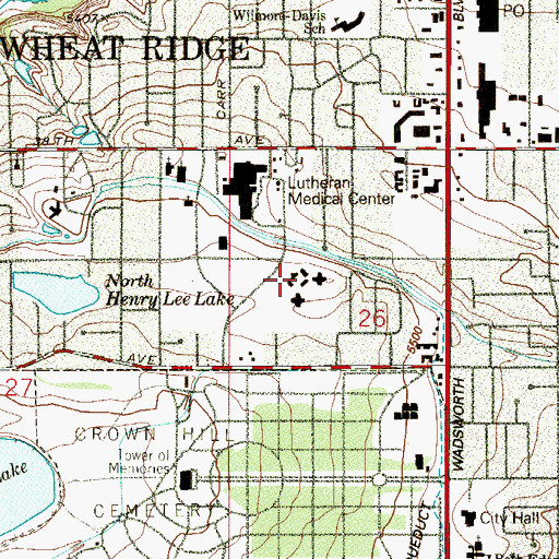 Topographic Map of West Pines Behavioral Health Care, CO