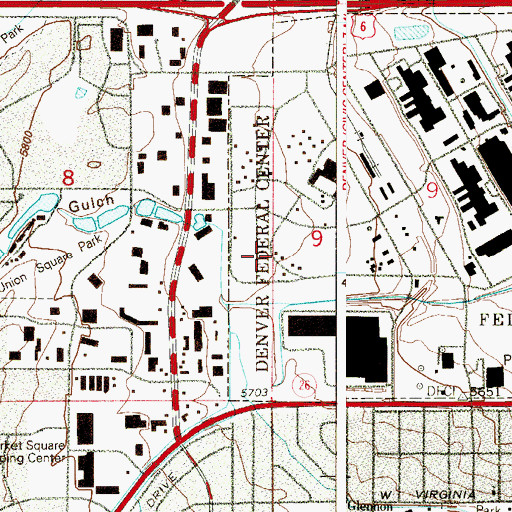 Topographic Map of OrthoColorado Hospital, CO