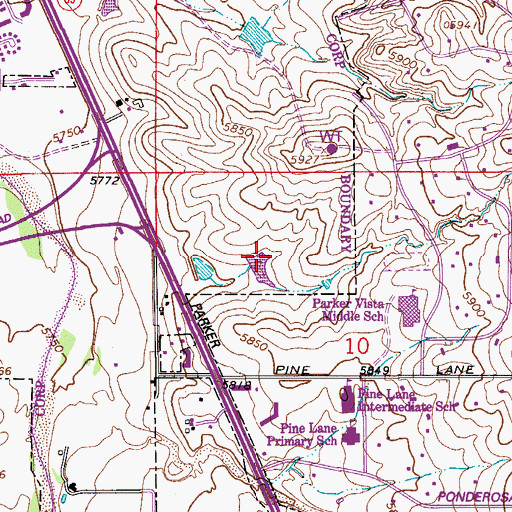Topographic Map of Parker Adventist Children's Hospital Colorado Specialty Care Suite 300, CO