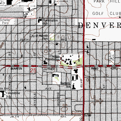 Topographic Map of Children's Hospital Colorado Kidstreet, CO
