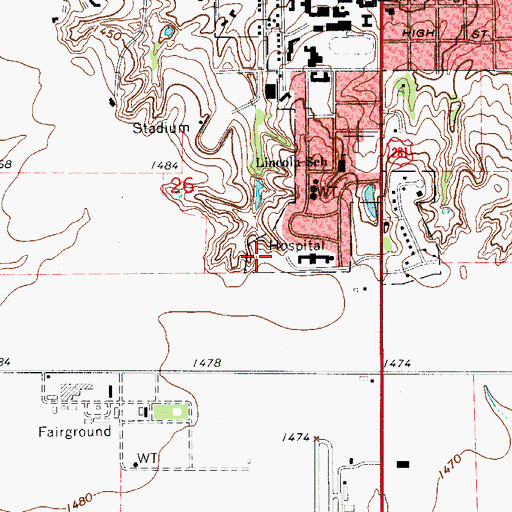 Topographic Map of Share Medical Center, OK