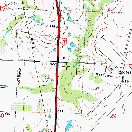 Topographic Map of George Nigh Long Term Acute Care Hospital, OK