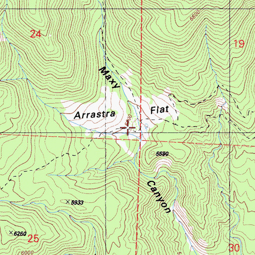 Topographic Map of Arrastra Flat, CA