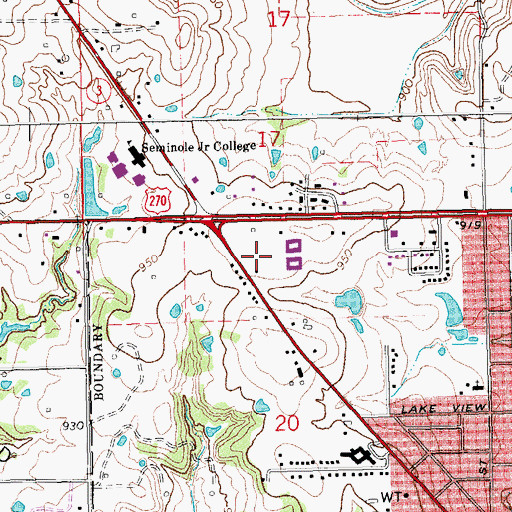 Topographic Map of Integris Seminole Medical Center, OK
