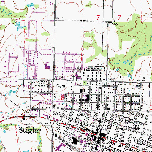 Topographic Map of Haskell County Healthcare System, OK