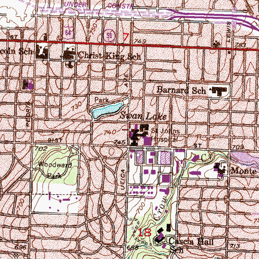 Topographic Map of Continuous Care Centers of Oklahoma in Tulsa, OK