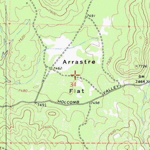 Topographic Map of Arrastre Flat, CA
