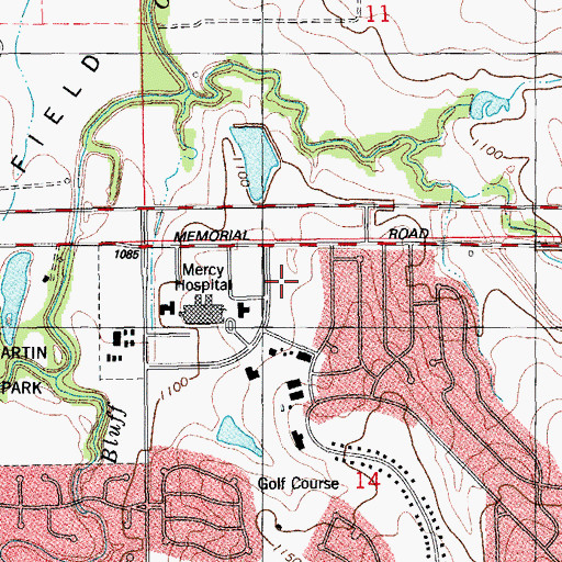 Topographic Map of Oklahoma Heart Hospital - North Campus, OK