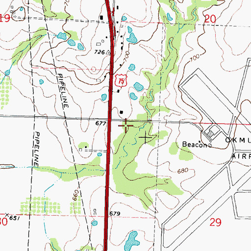 Topographic Map of George Nigh Rehabilitation Institute, OK