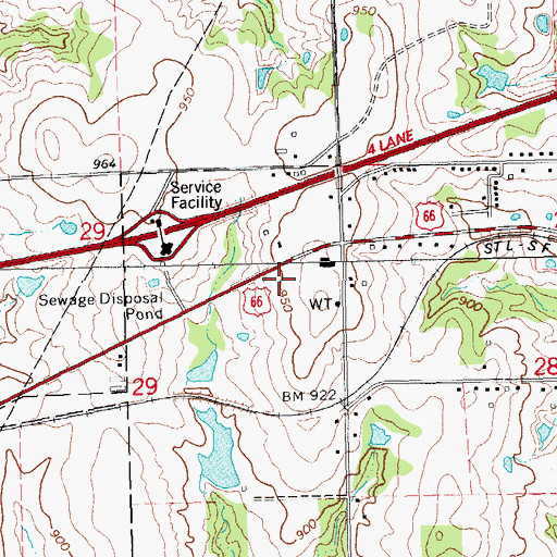 Topographic Map of Stroud Regional Medical Center, OK