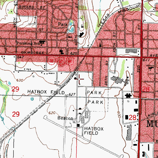 Topographic Map of Solara Hospital of Muskogee, OK