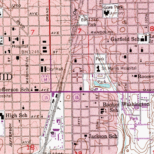 Topographic Map of Integris Bass Pavilion, OK