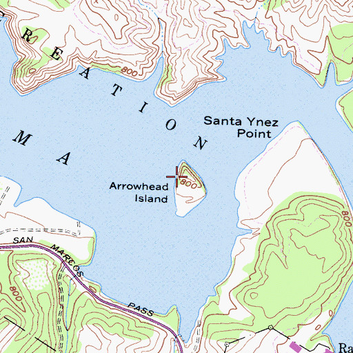 Topographic Map of Arrowhead Island, CA