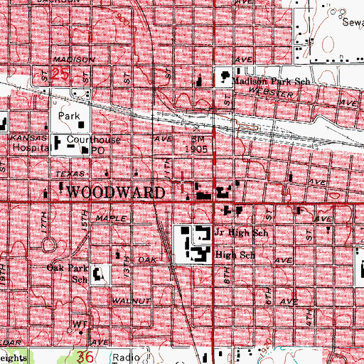 Topographic Map of Northwest Center for Behavioral Health, OK