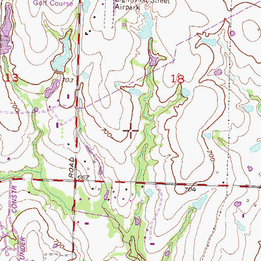 Topographic Map of Southcrest Hospital, OK