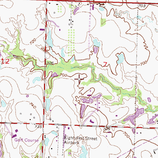 Topographic Map of Southwestern Regional Medical Center, OK