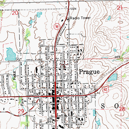Topographic Map of React Emergency Medical Services Station 4, OK
