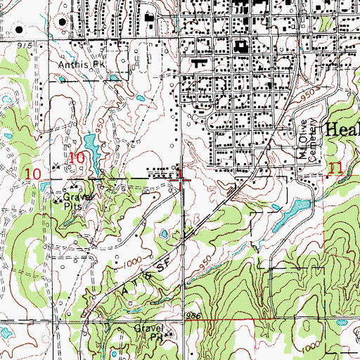Topographic Map of Southern Oklahoma Ambulance Service, OK