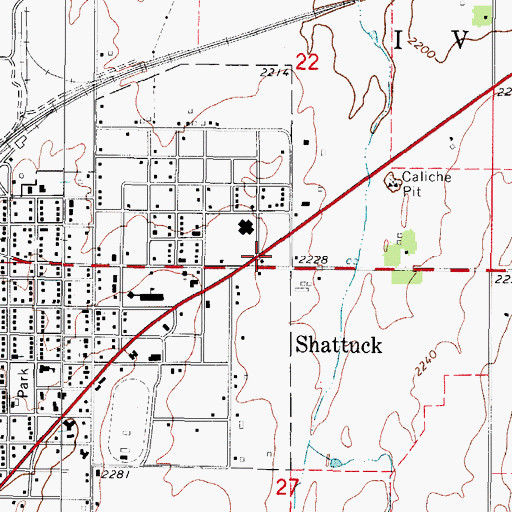 Topographic Map of Ellis County Emergency Medical Services, OK