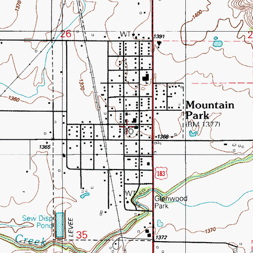 Topographic Map of Kiowa County District 3 Emergency Medical Services, OK