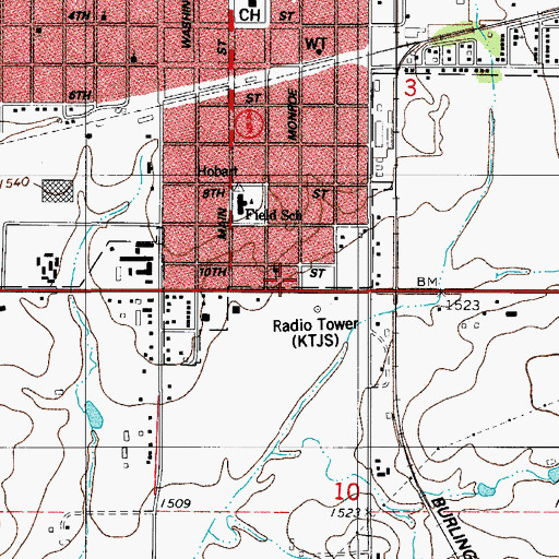 Topographic Map of Sinor Emergency Medical Service, OK