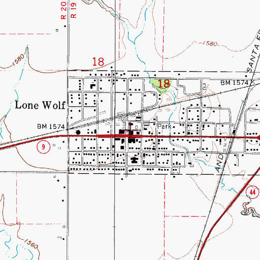 Topographic Map of Lone Wolf Community Ambulance, OK