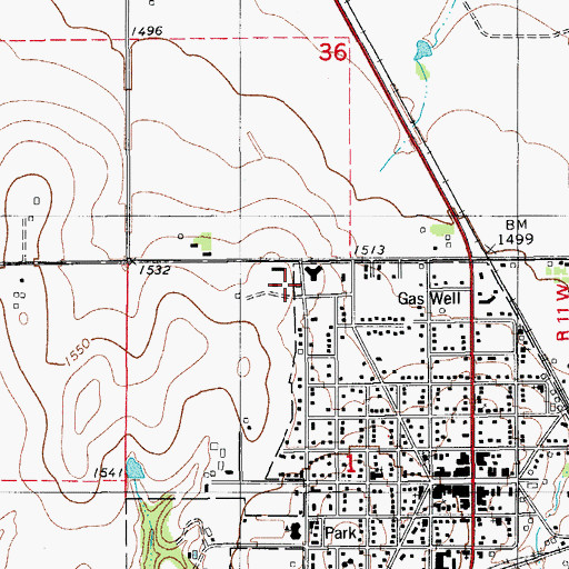 Topographic Map of Geary Emergency Medical Service, OK