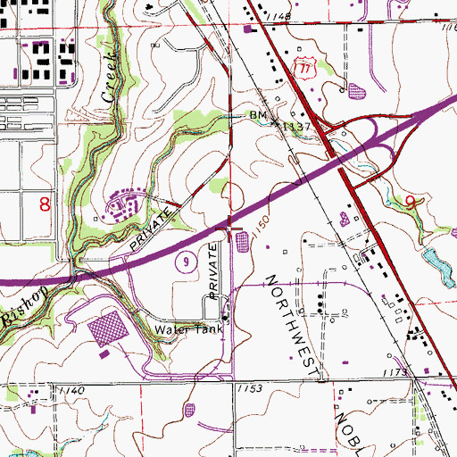 Topographic Map of Norman Regional Hospital Emergency Medical Services Stat South Side Station, OK