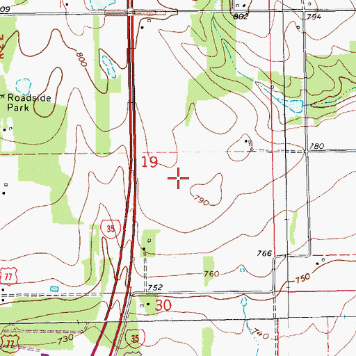 Topographic Map of Mercy Health Love County Ambulance, OK