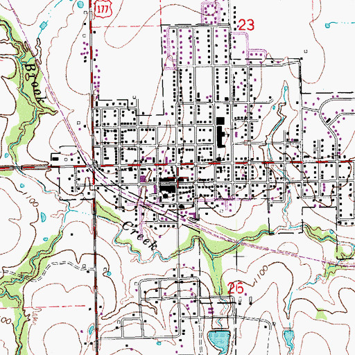 Topographic Map of Stratford Ambulance, OK