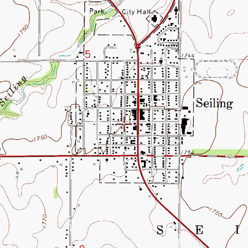 Topographic Map of Community Ambulance Service, OK