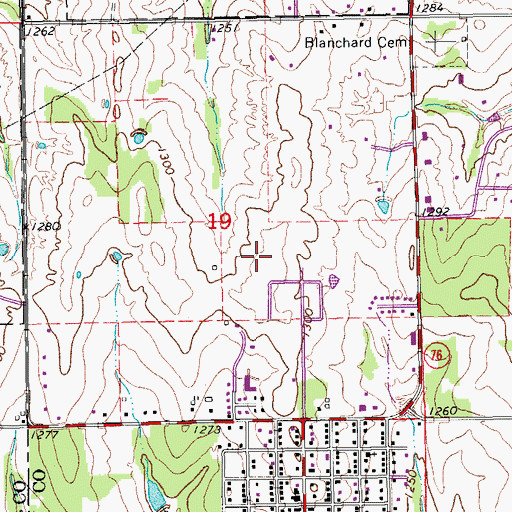 Topographic Map of McClain Grady County Emergency Medical Services District 1, OK