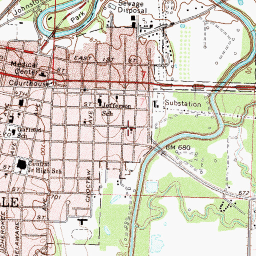Topographic Map of Bartlesville Ambulance Service, OK