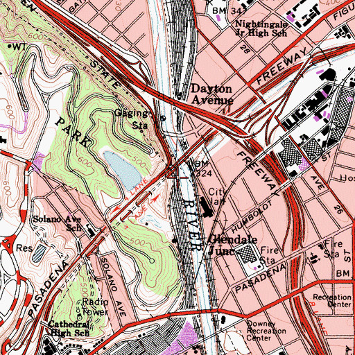 Topographic Map of Arroyo Seco, CA