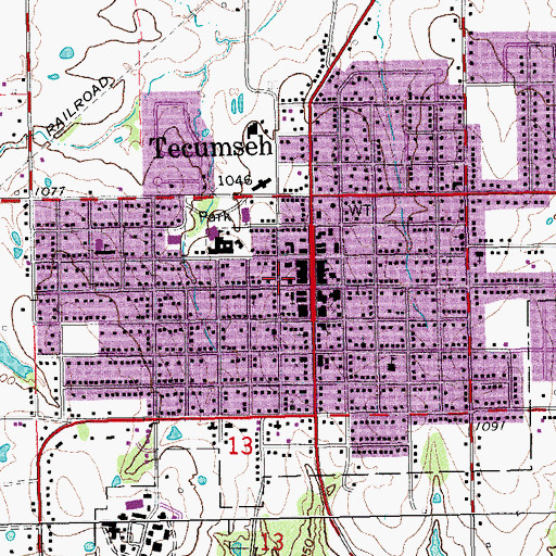 Topographic Map of React Emergency Medical Services Station 3, OK