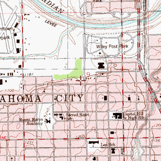 Topographic Map of Emergency Medical Services Authority West Division, OK