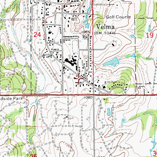 Topographic Map of Velma Community Ambulance, OK
