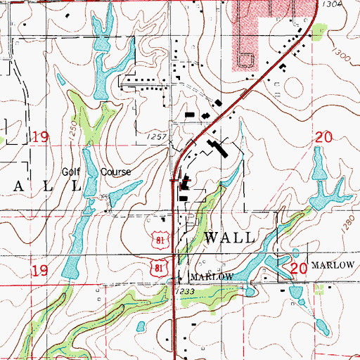 Topographic Map of American Medical Response Marlow, OK