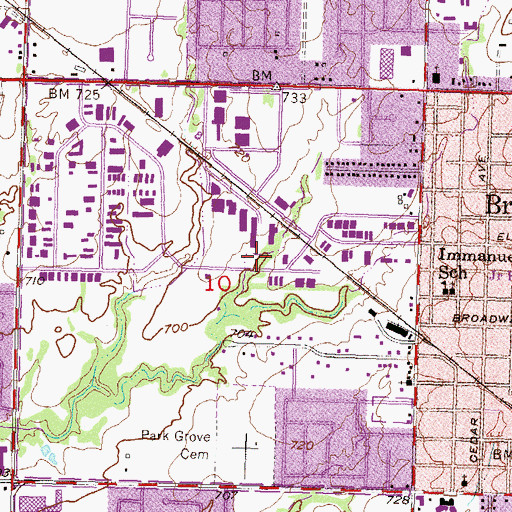 Topographic Map of Emergency Medical Services Plus, OK