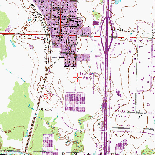 Topographic Map of Mercy Regional of Oklahoma, OK