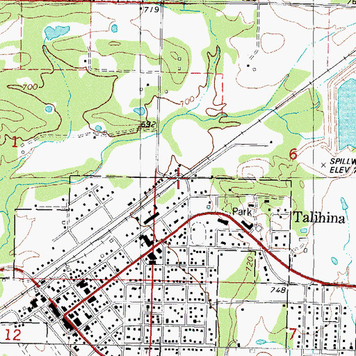 Topographic Map of Emergency Medical Services of Le Flore County Station 2 Talihina, OK